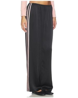 DONNI. The Silk Stripe Simple Pant - Black