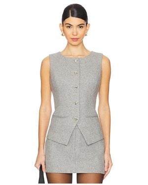Line & Dot Damson Vest - White