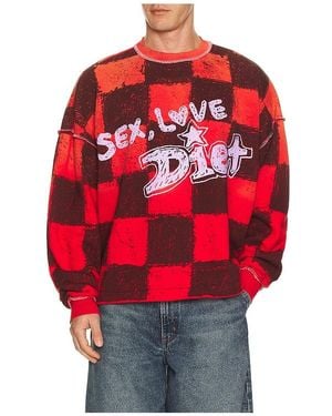 DIET STARTS MONDAY Sl&D Crewneck Sweatshirt - Red