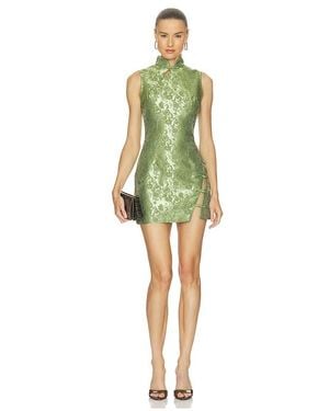 SAU LEE Ines Jacquard Dress - Green