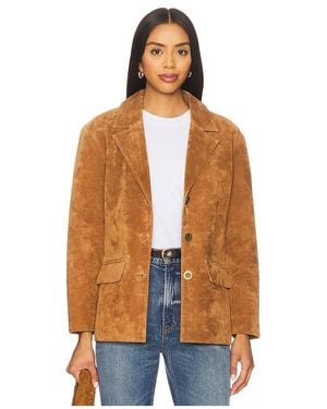 Central Park West Atlas Suede Boyfriend Blazer - Blue