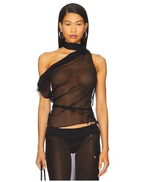 LAQUAN SMITH Scarf Top - Black