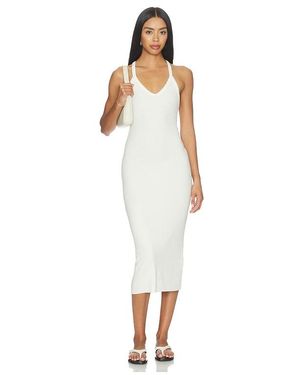 ÉTERNE V-Neck Racerback Midi Dress - White