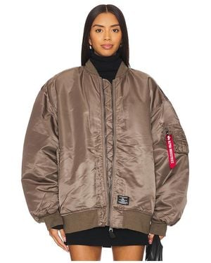 Alpha Industries Oversized Ma-1 Flight Jacket - Brown