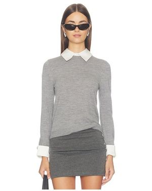 Alice + Olivia Poral Collared Sweater - Gray