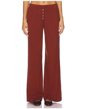 Leset Pantalón Pierna Ancha Pointelle En Color Rojo Ladrillo Talla (También En M, S, Xl, Xs)