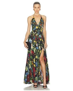 Alice + Olivia Hannah Deep V Slit Maxi Dress - White