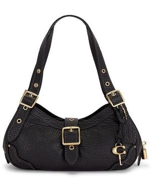 COACH Textured Pebble Leather Drifter Shoulder Bag - Black