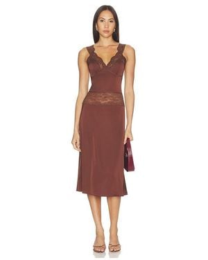 MORE TO COME Georgianna Lace Midi Dress - Red
