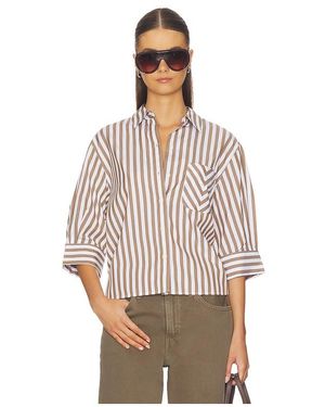 Rag & Bone Lucia Stripe Poplin Shirt - Natural
