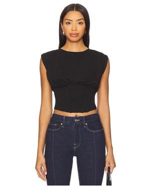 GOOD AMERICAN Sleeveless Corset Top - ブラック