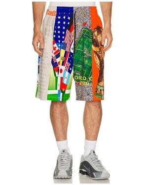 Pleasures World Cup Wide Shorts - Red