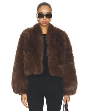 NonChalant Label Daphne Faux Fur Jacket - Brown
