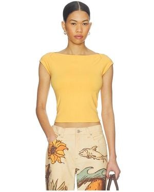 Free People So Soft Seamless Modal Tee - Orange