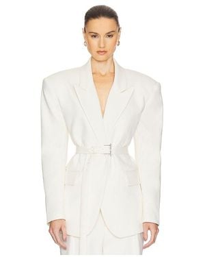 Helsa The Belted Blazer - White