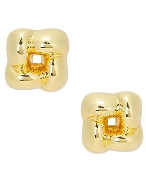 Jenny Bird Pendientes De Tachuela Mini Woven Square En Color Oro Metálico Talla