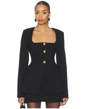 GOOD AMERICAN Soft Stretch Ponte Sculpted Blazer - Black