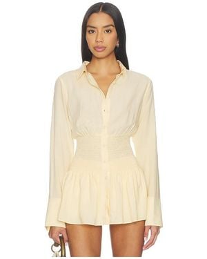 Seven Wonders Adora Long Sleeve Shirred Shirt - Natural