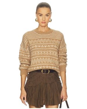NAADAM Luxe Lofty Alpaca Fair Isle Crewneck - Natural