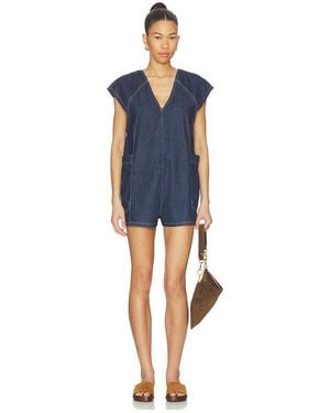 Free People Kurzer Overall Aus Denim We The Free Free Fall - Blau