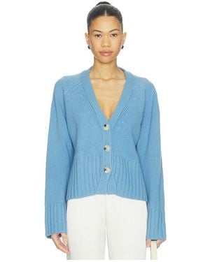 Soft Goat V-Cardigan - Blau