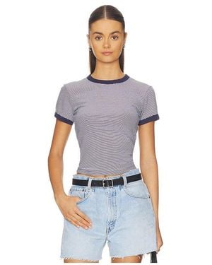 GOOD AMERICAN Super Stretch Ringer Baby Tee - Blue