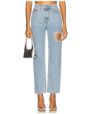 Area Crystal Heart Jean En Color Denim-Medium Talla (También En 28) - Azul