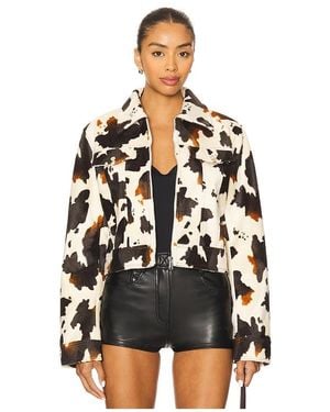 superdown Leah Cow Print Jacket - Black