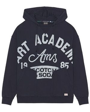 Scotch & Soda Wash Artwork Hoodie - Blue