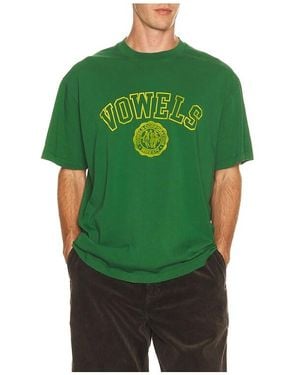vowels Faded Collegiate Tee - Green