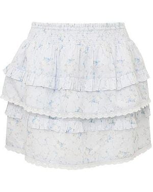 LoveShackFancy Minifalda Billie En Color Bebe Azul Talla (También En 4, 5) - Blanco