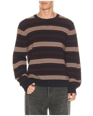 Madewell Frances Stripe Crewneck Sweater - Black