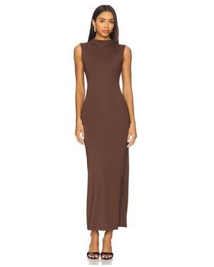 Bardot Veneda High Neck Maxi Dress - Brown