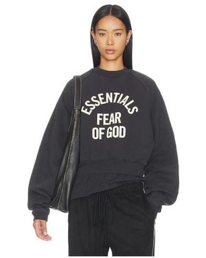 Fear Of God Campus 90's Cropped Raglan Crewneck - Black