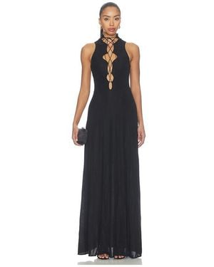 MOTHER OF ALL Angie Front Tie Maxi Dress - Black