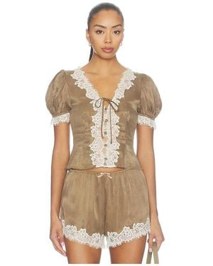 For Love & Lemons Luna Top - Natural