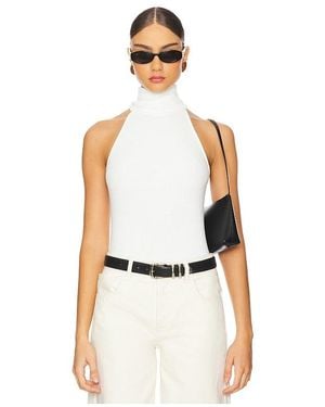 Enza Costa Knit Halter Turtleneck - White