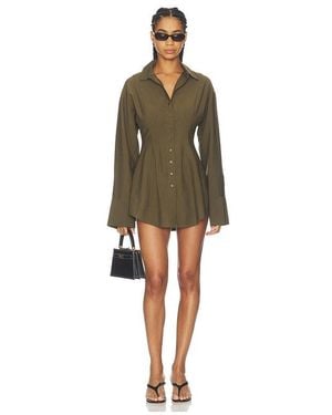 ALL THE WAYS Charitie Button Up Mini Dress - Green