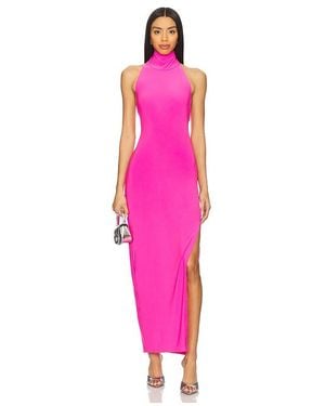 Norma Kamali X Revolve Halter Turtleneck Side Slit Gown - Pink