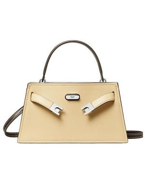 Tory Burch Bolso Con Asa Superior Lee Radziwill En Color Crema Talla - Metálico