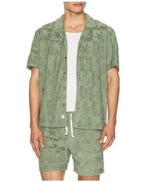Marine Layer Rico Terry Resort Shirt - Green