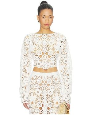 SNDY'S Tala Crochet Top - Natural