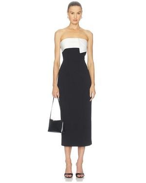 Elliatt Elysia Satin Contrast Midi Dress - Blue