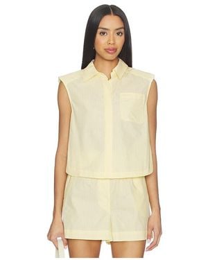 Jonathan Simkhai Winslow Short Sleeve Cropped Shirt - Natural