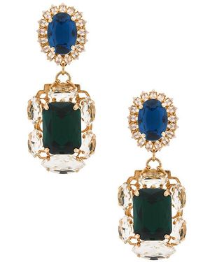 Anton Heunis Omega Clasp With Square Pendant Earrings - Blue