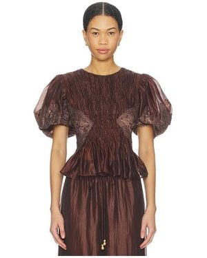 Aje. Ophelia Lace Top - Brown