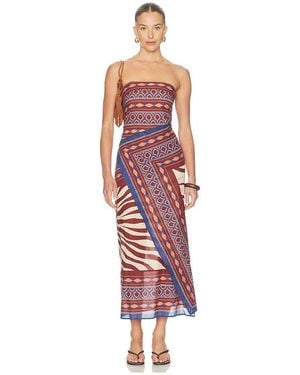 Johanna Ortiz Paraiso Agreste Ankle Dress - Rojo