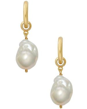 Brinker & Eliza Favorite Pearl Hoops - White