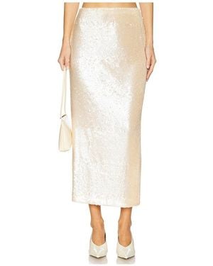L'academie 'Academie By Marianna Ceci Sequin Midi Skirt - White
