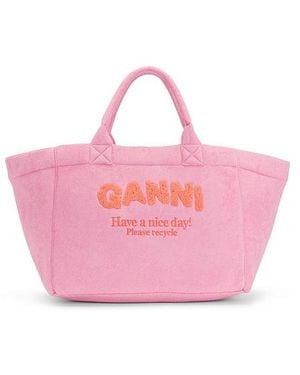 Ganni Xxl Shopper Beach Resort - Pink